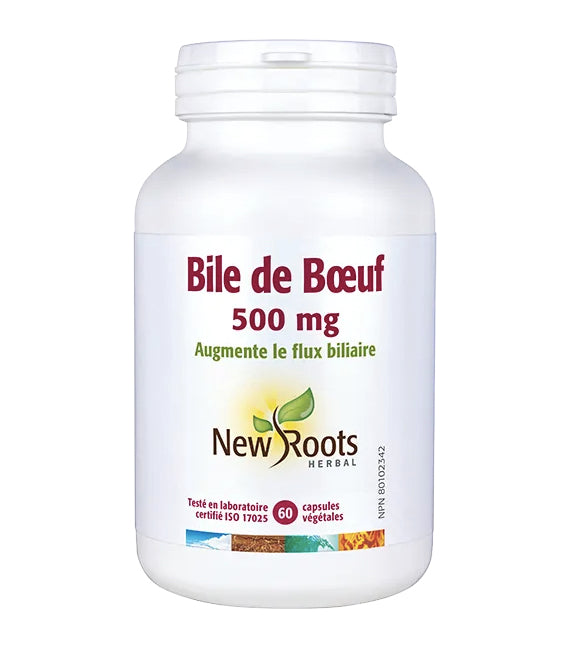 Bile de boeuf - 500mg - Augmente le flux biliaire - New Roots - 60 capsules