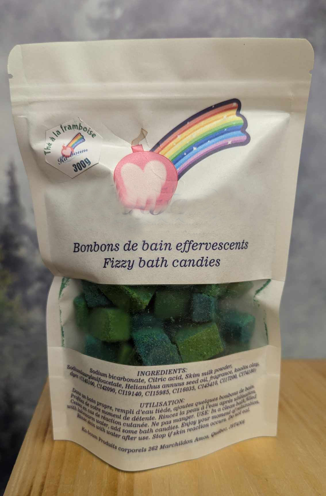Cubes de bain effervescents - Thé à la framboise - 300g