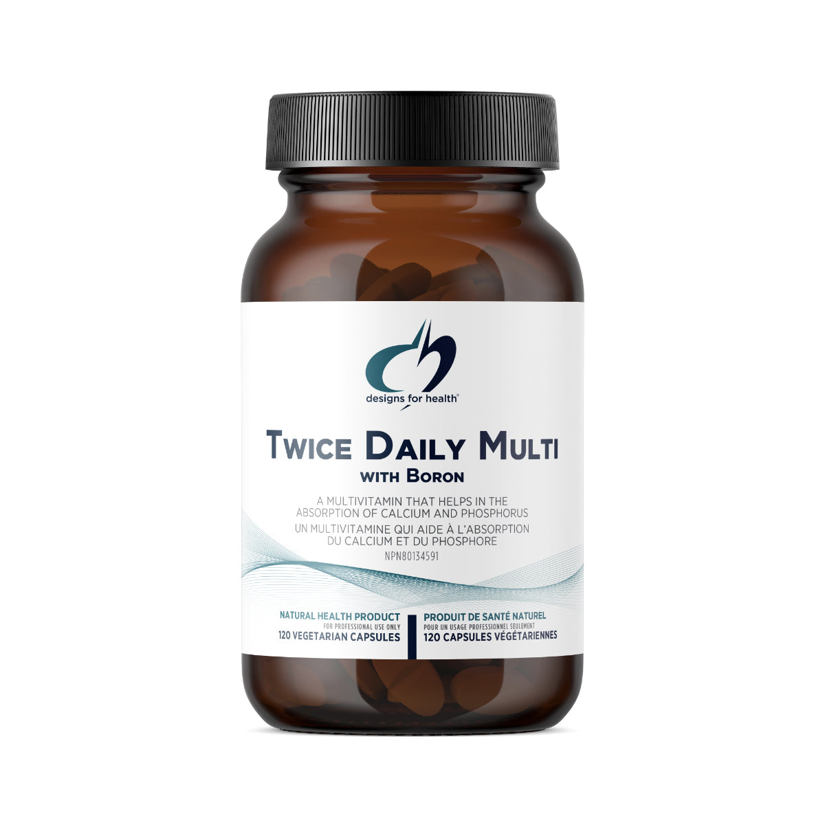 Twice Daily Multi avec Bore - Multivitamines et minéraux - Designs For Health - 120 capsules