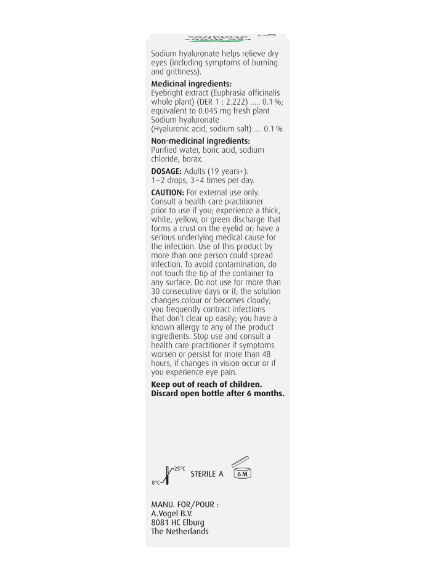 Gouttes oculaires - Soulagement oeil sec - A.Vogel - 10ml