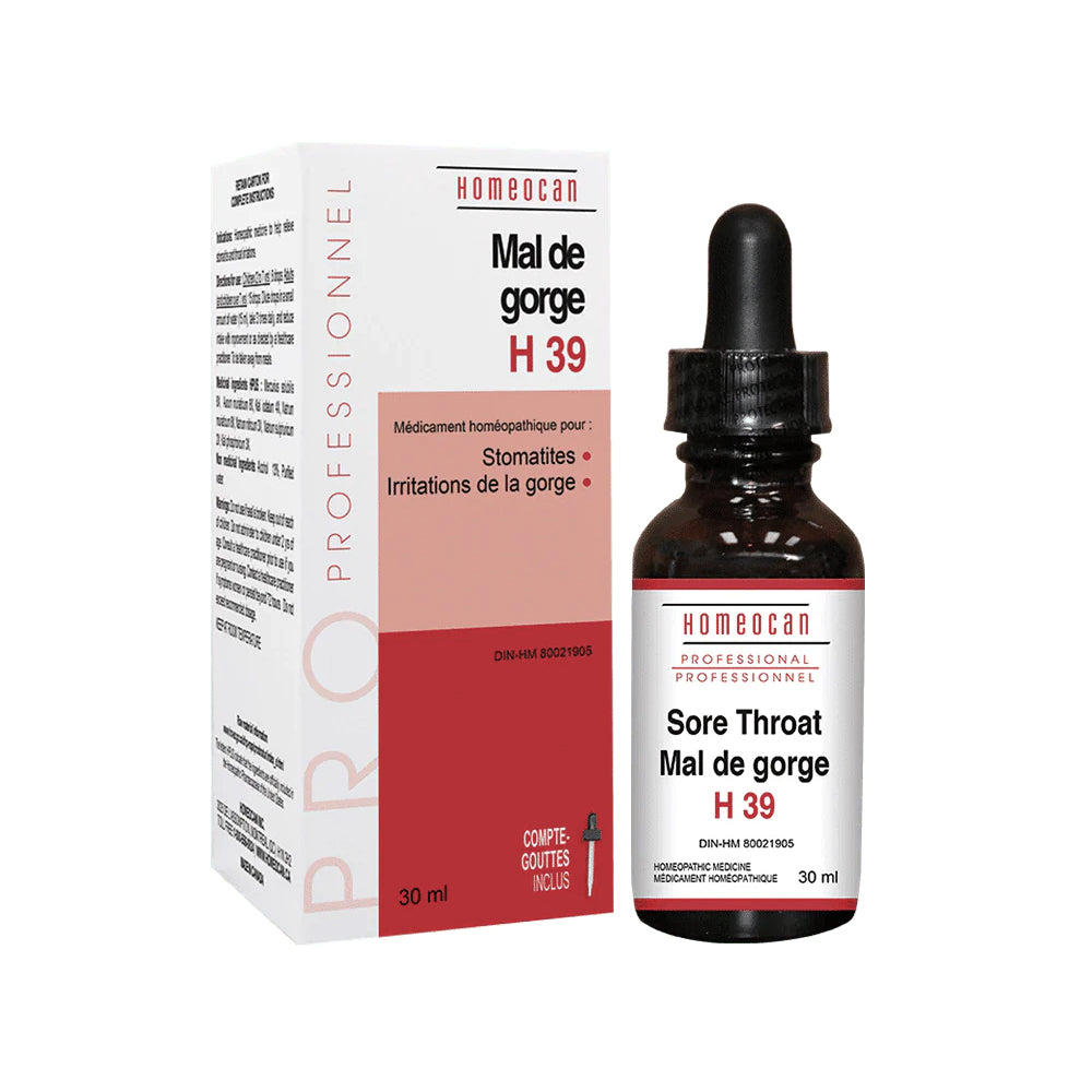H39 - Remède homéopathique - Mal de gorge - Homeocan - 30ml