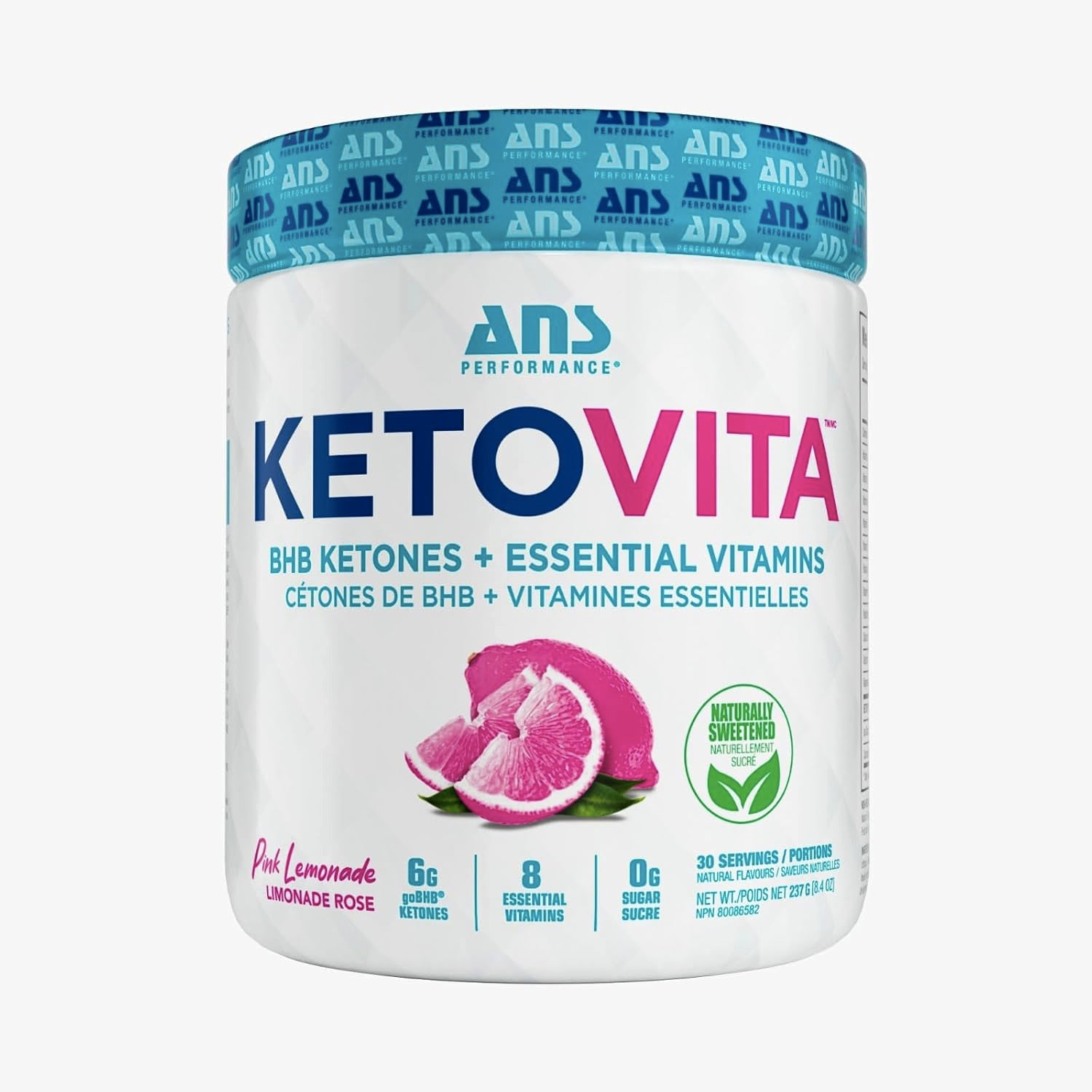 KetoVita - BHB Ketones (cétones exogènes) - ANS Performance - Limonade Rose - (237g) 30 portions