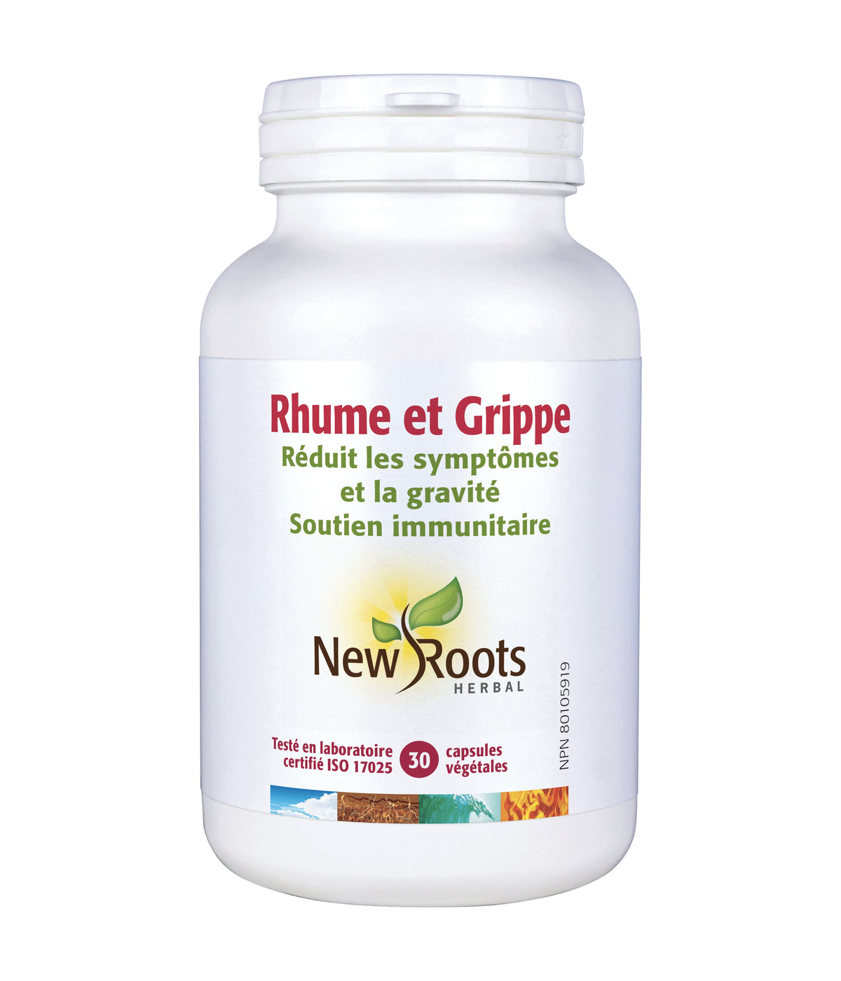 Rhume et Grippe - Réduit les symptômes et la gravité · Soutien immunitaire - New Roots - 30 capsules
