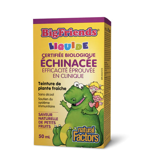 Échinacée Liquide pour enfants - sans alcool - Big Friends - Natural Factors - 50ml -Saveur de Petits Fruits