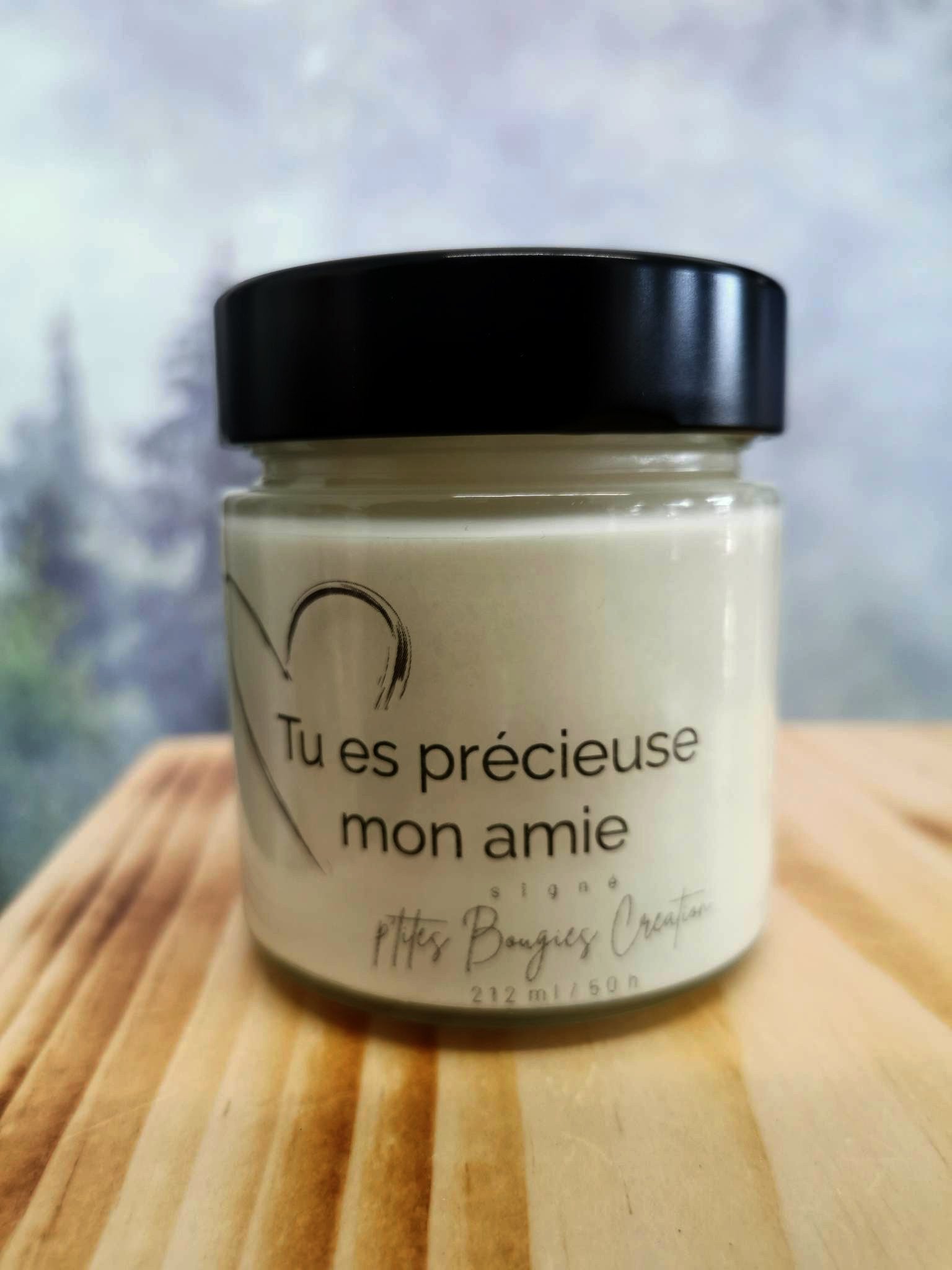 Bougie de soja - Tu es précieuse mon amie - P'tites Bougies Création