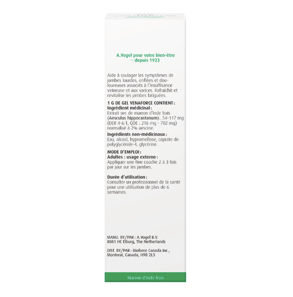 Gel Venaforce - Jambes lourdes, enflées et douloureuses -  A.Vogel - 100g