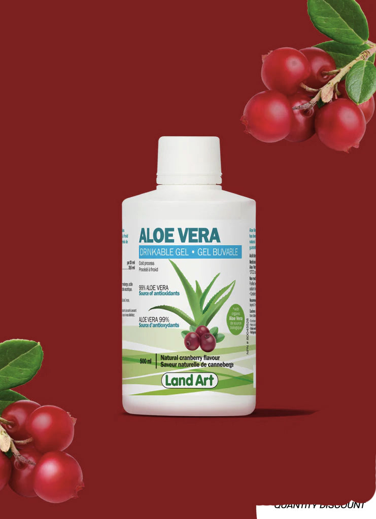 Aloe Vera - Gel buvable - Canneberge - Land Art - 500ml