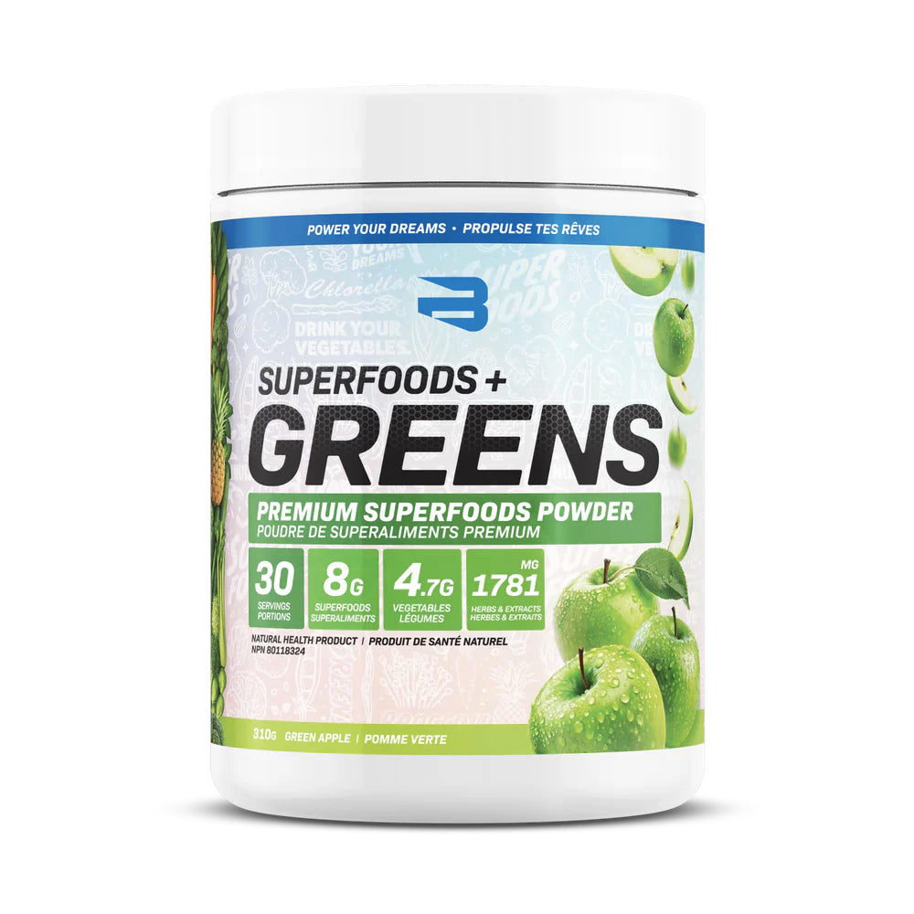 Superfoods + Greens - Superaliments verts - Believe Supplements - Pomme Verte - 30 portions (310g)