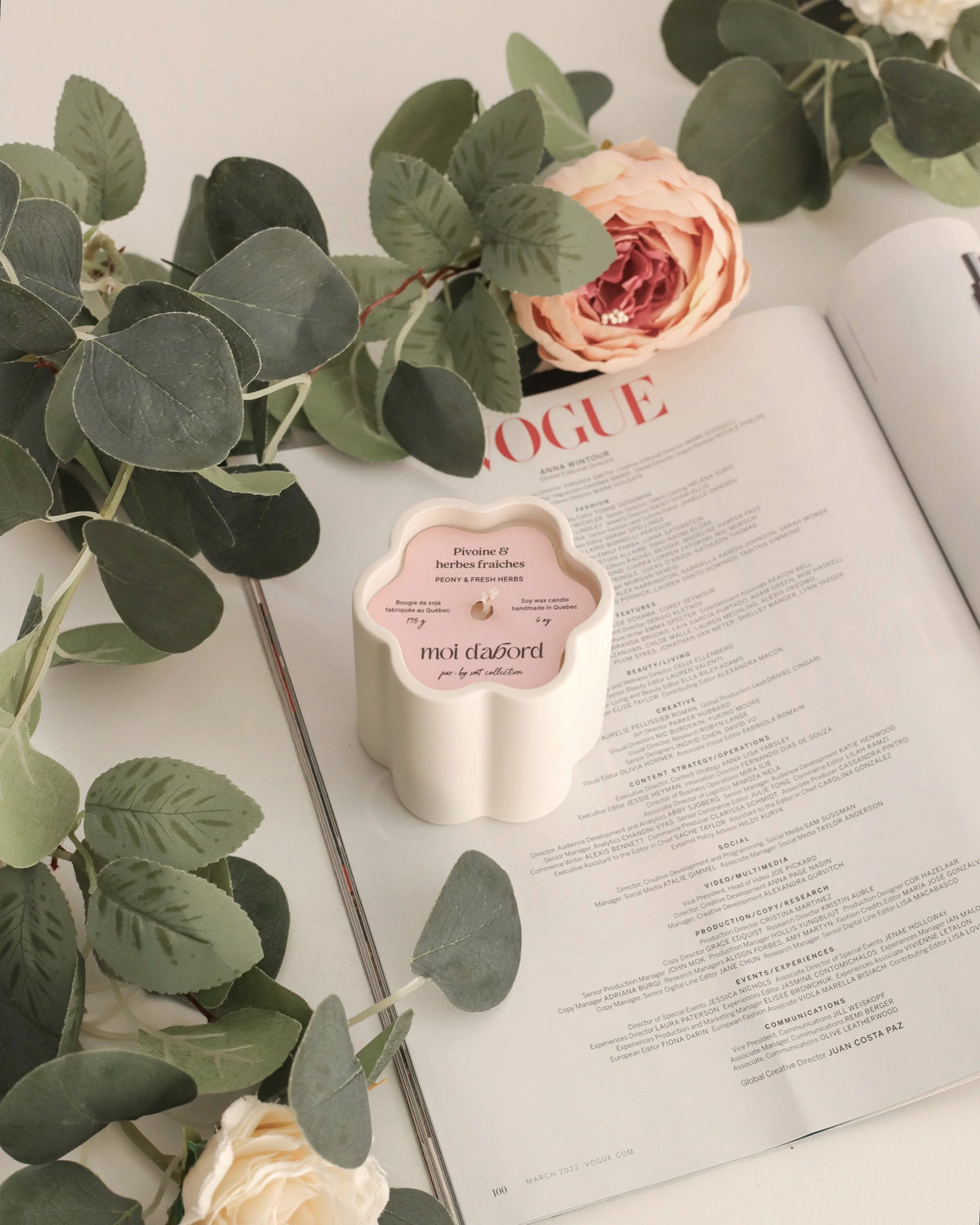 Bougie de soja - Pivoine & Herbes Fraîches - Moi D'abord - 175g