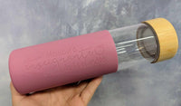Cadeau pour enseignante - Bouteille en verre 20 0z. - Rose - Meilleure enseignante de la planète!
