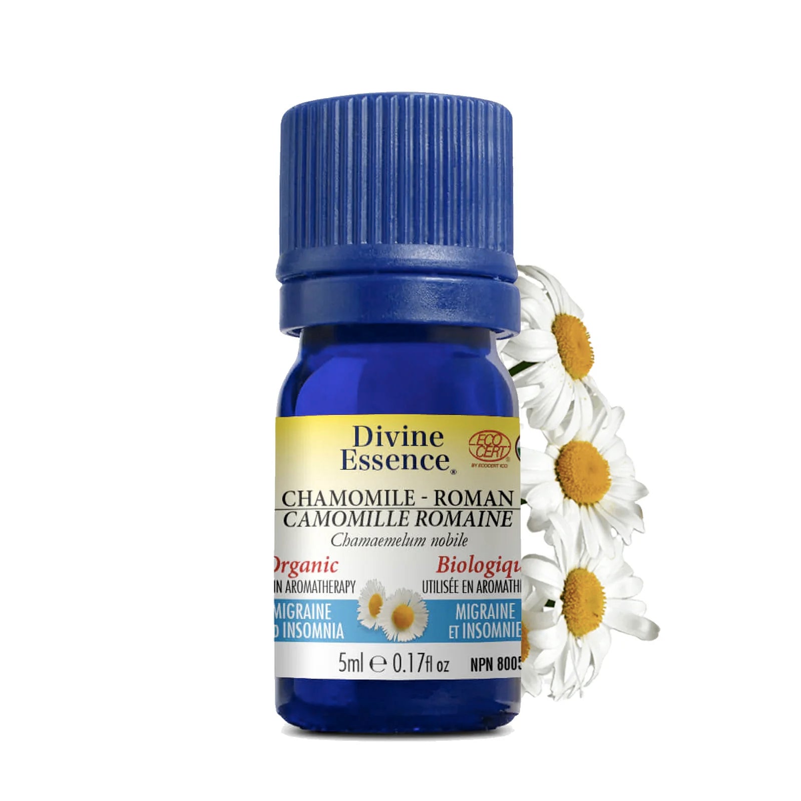 Huile Essentielle - Camomille Romaine Noble Biologique (Migraine et Insomnie) - Divine Essence - 5ml