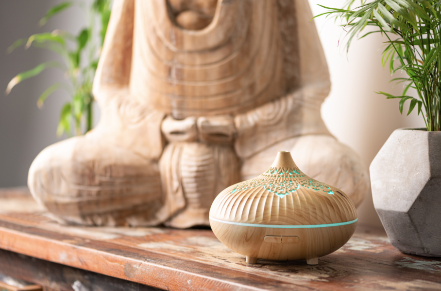 Diffuseur à huiles essentielles ultrasonique en bambou recyclé - Ouda - Comptoir Aroma