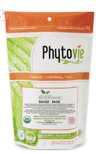 Tisane Sauge Bio - Maux d'estomac & Flatulences, Transpiration excessive & chaleurs Ménopause - Phytovie - 25 sachets