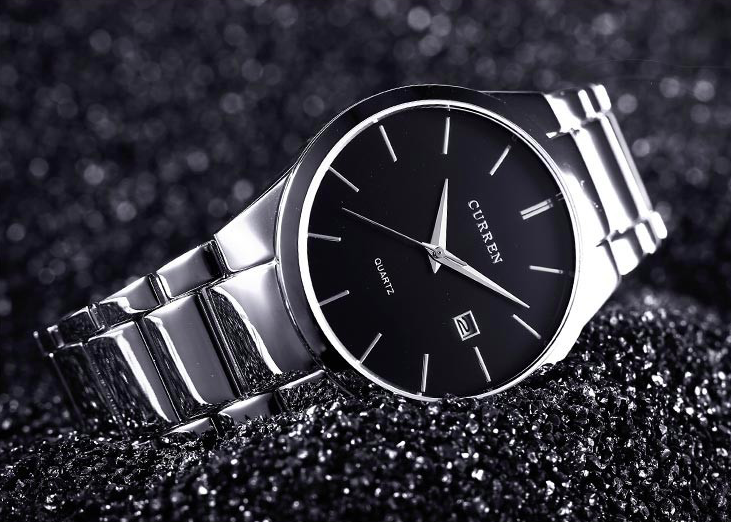 Montre Curren pour hommes argent et noir
