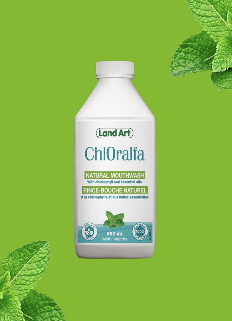 Rince-Bouche naturel - Chloralpha - Menthe ou Cannelle - Land Art - 350ml