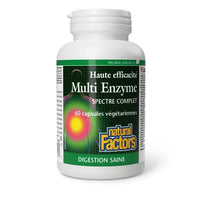 Multi-Enzymes Haute Efficacité Spectre Complet - Digestion Saine - Natural Factors - 120 capsules