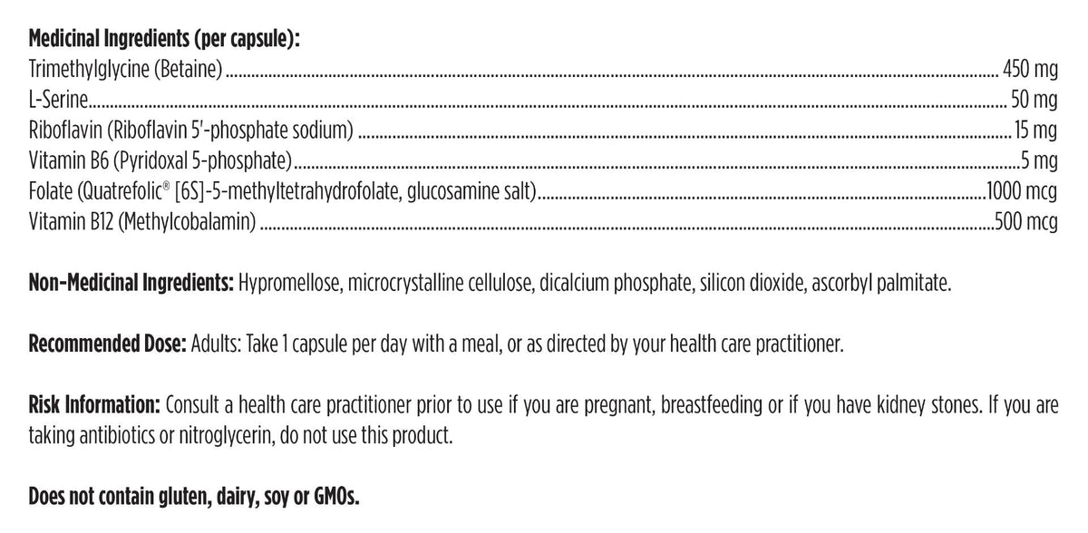 Homocystéine Supreme - Méthylation et Soutien métabolique - Designs For Health - 60 capsules