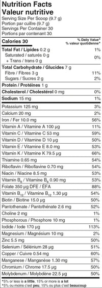All-in Superfoods - Superaliments verts complets - Thé glacé à la framboise - Younited Wellness - 292g
