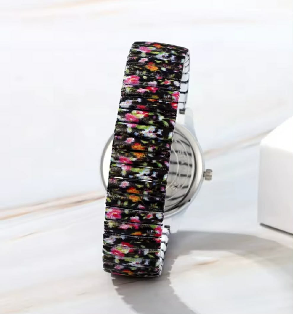 Montre extensible pour femmes - Modèle Fleuri