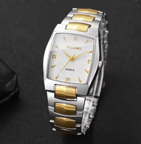 Montre rectangle deux tons pour homme