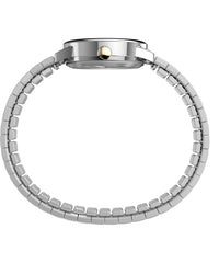 Montre Timex pour femmes - Easy Reader - TW2W25200 - Bracelet extensible 2 tons en acier inoxydable - Indiglo