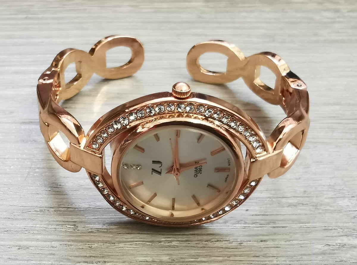 Montre bangle femmes or rose