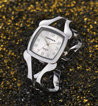 Montre bracelet carrée argent pour femmes - Cansnow