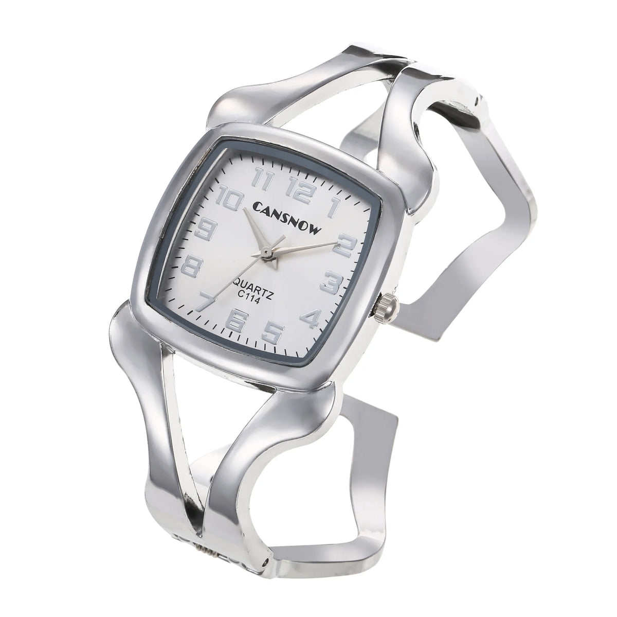 Montre bracelet carrée argent pour femmes - Cansnow