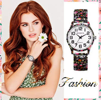 Montre extensible pour femmes - Modèle Fleuri