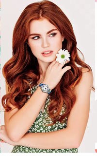Montre estivale fleurie pour femmes, bracelet extensible