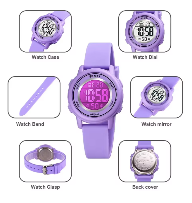 Montre numérique pour enfants  ou femme - Mauve - SKMEI