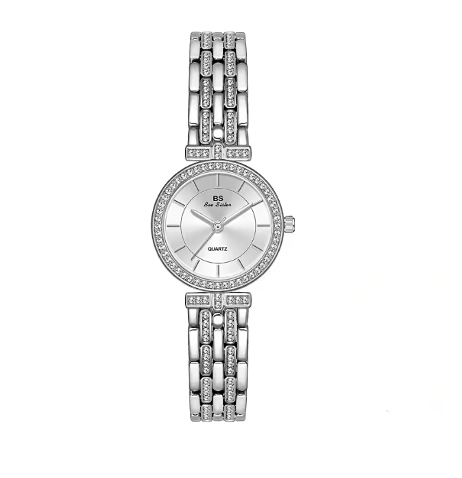 Montre mode pour femmes argent avec brillants - Bee Sisters
