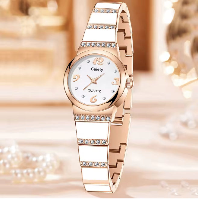 Montre pour femme blanche et or rose - Gaiety