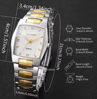 Montre rectangle deux tons pour homme