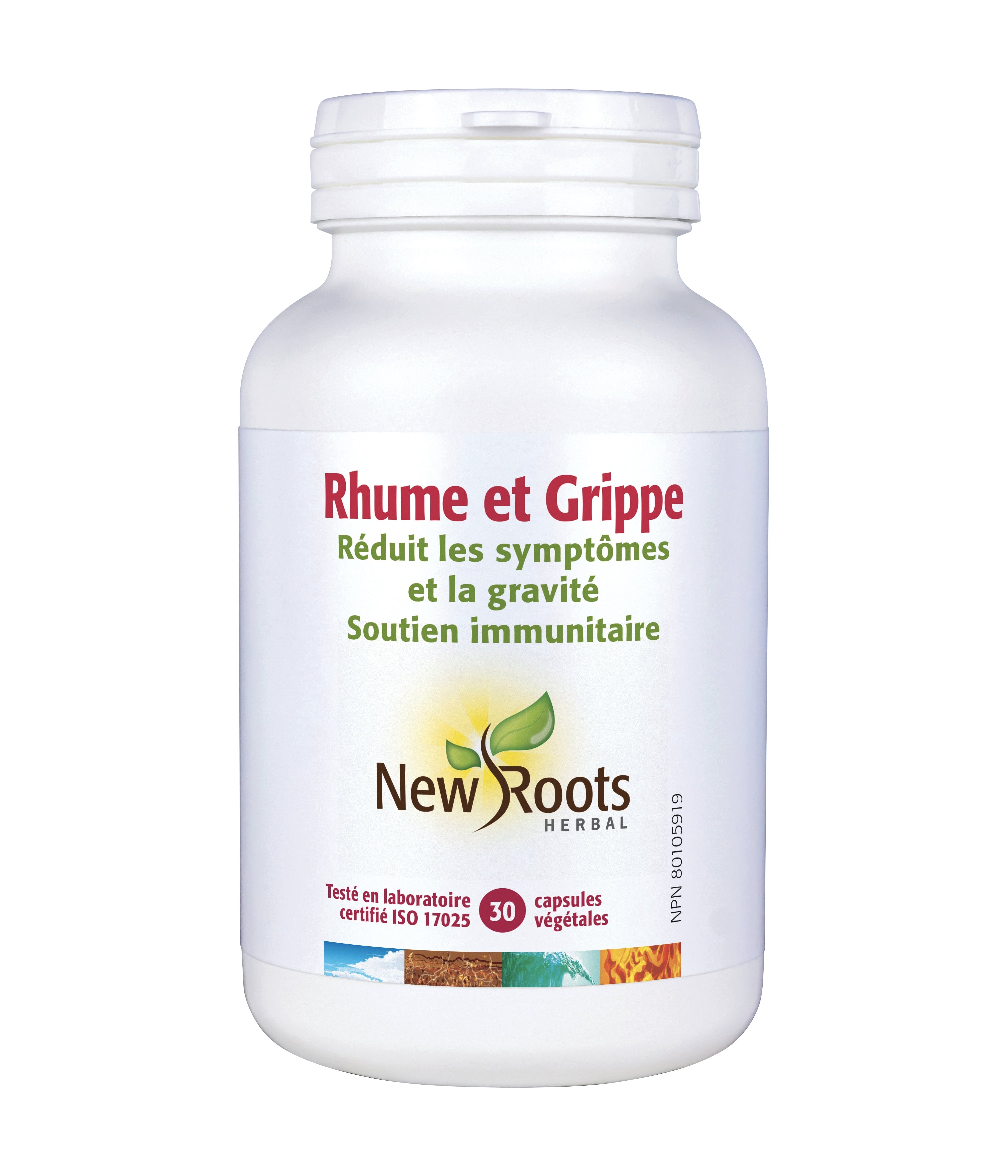 Rhume et Grippe - Réduit les symptômes et la gravité · Soutien immunitaire - New Roots - 30 capsules
