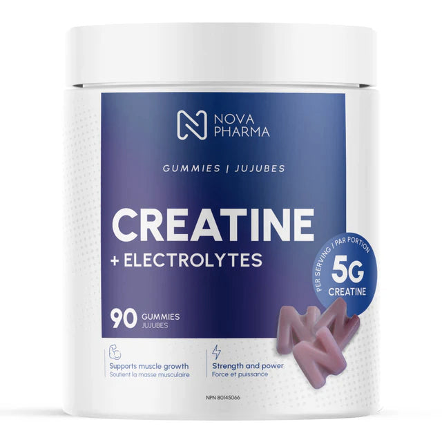 Créatine + Électrolytes - Nova Pharma - 90 Gummies
