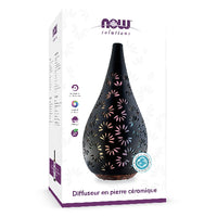 Diffuseur d'aromathérapie ultrasonique en pierre céramique noire avec couleur rotative - Now