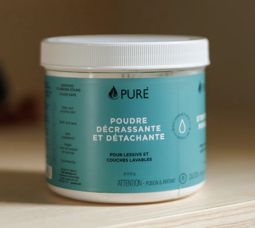Poudre décrassante et détachante pour lessive et couches lavables - Pure - 800g