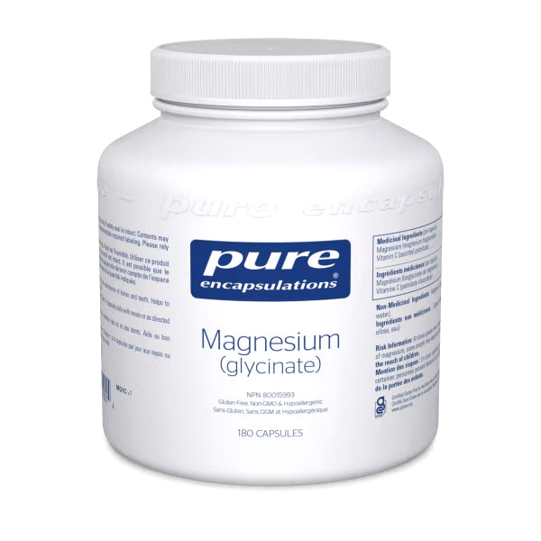 Magnésium Glycinate - Formule de magnésium hautement biodisponible - Pure encapsulations - 180 capsules
