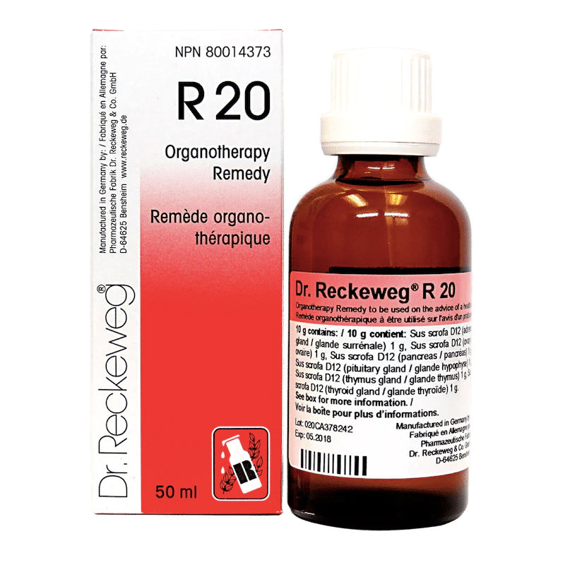 R20 - Remède d'organothérapie - Équilibreur hormonal femme - Reckeweg - 50ml