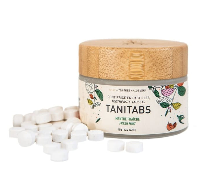 Pot de pastilles croquables de dentifrice Tanitabs - Menthe Fraîche - Tanit - 45g (124 pastilles)