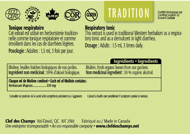 Molène - Tonique respiratoire - Clef des champs - 50ml ou 100ml