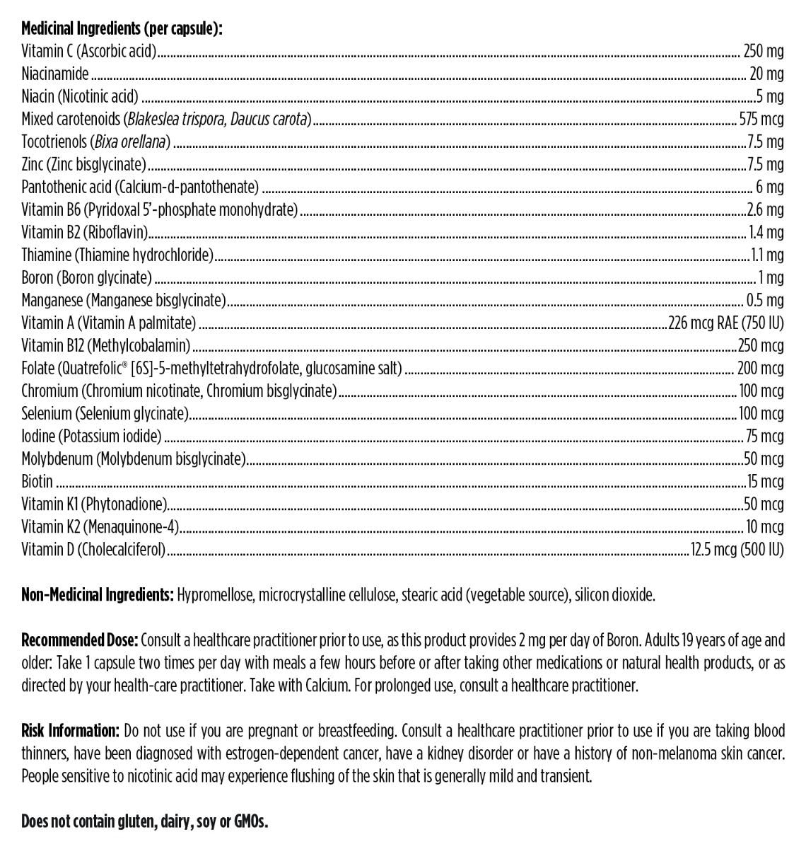 Twice Daily Multi avec Bore - Multivitamines et minéraux - Designs For Health - 120 capsules