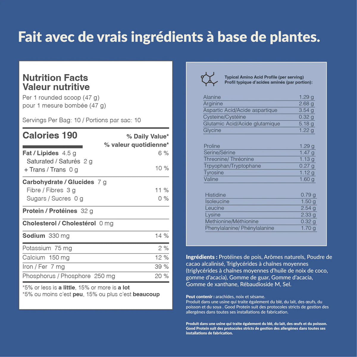 Boisson hyperprotéinée 32g - Vanille française - Good Protein - 2 formats (470g - 940g)
