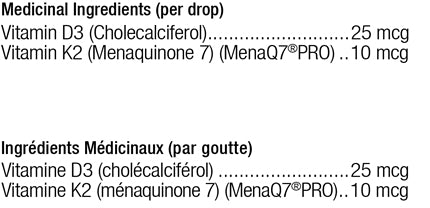 Vitamine D3 & K2 liquide - Ortho Molecular Products - 30ml