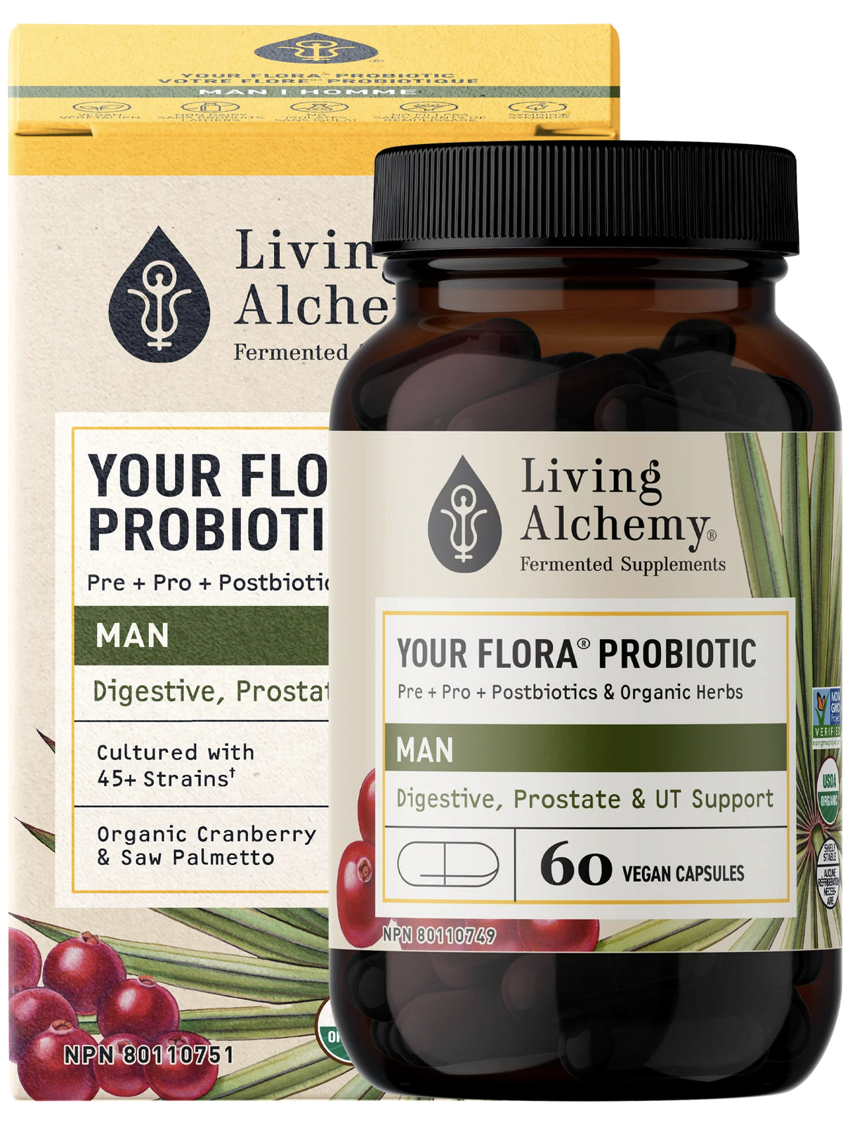 Votre flore probiotique pour Homme - Living Alchemy - 60 capsules