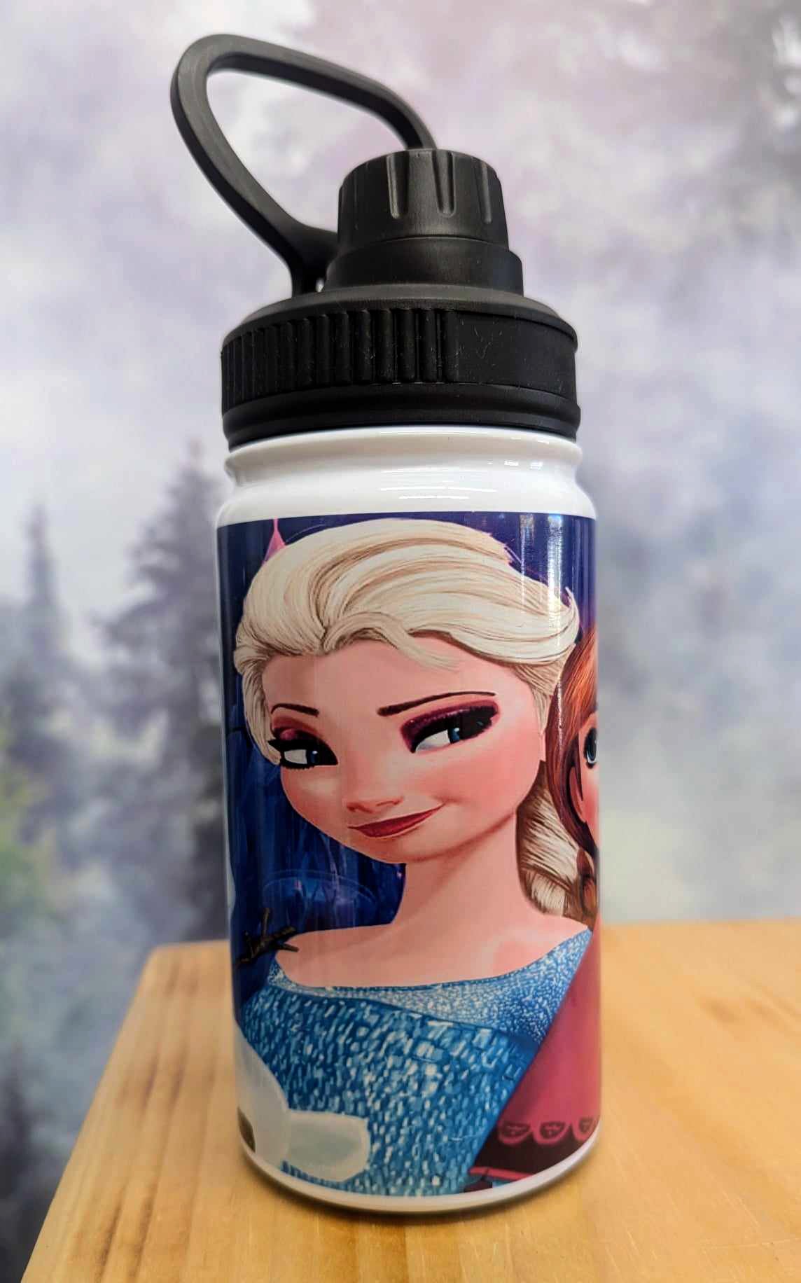 Gourde isotherme sports 12 0z anti-fuite - Reine des Neiges - Elsa, Anna, Olaf